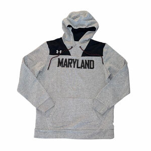 Under Armour Maryland Terrapins Hoodie L Gray Black Men’s Pullover